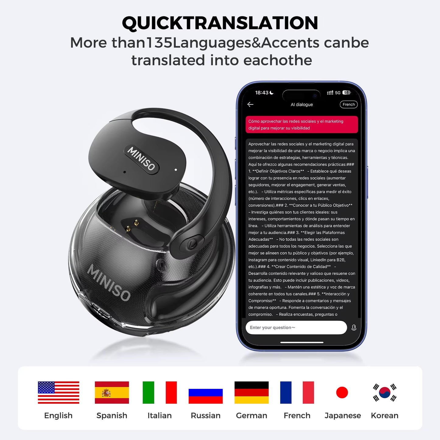 Translator  X15Pro 5.4 Bluetooth Headset Translation Earphones Wireless Headphones Office Travel,Asmr Headset APP
